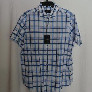 Men's Size L Hart Schaffner Marx Button-Down Short-Sleeve Shirt, NWOT